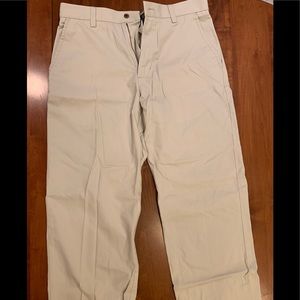 Chaps flat front light khaki pants 33/32